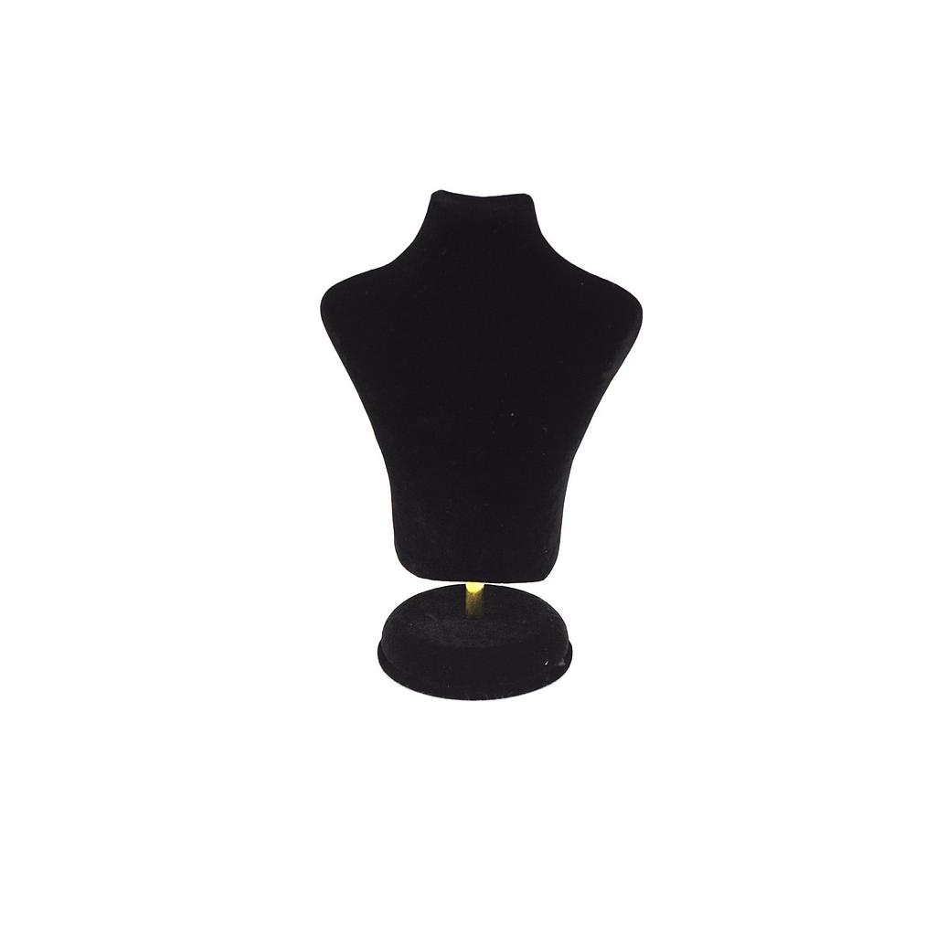 Expositor De Joyas De Terciopelo Negro En Forma De Busto 15X10X6Cm