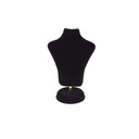 Black Velvet Bust Shape Jewelry Display 15X10X6cm