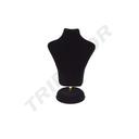 Black Velvet Bust Shape Jewelry Display 15X10X6cm