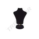 Expositor de Joias em Veludo Preto em Forma de Busto 15X10X6cm