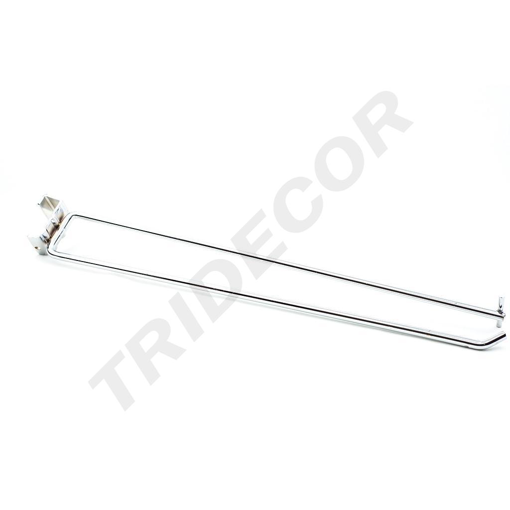 卡扁管双线电镀带价格牌Gancho Doble Cromado Portaprecio para Tubo Rectangular 8mm 40cm