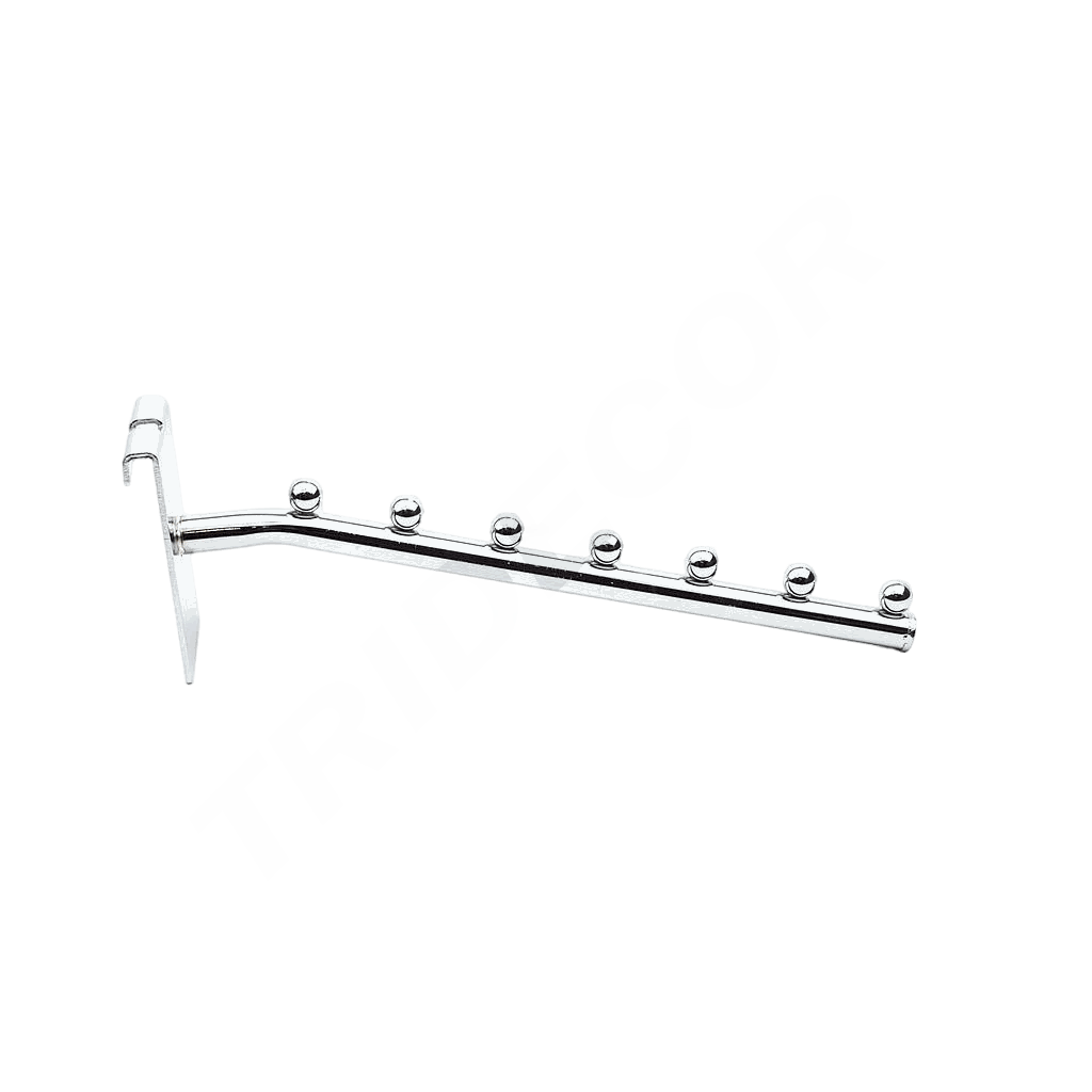 Appendiabiti inclinato con 7 palline per recinzione/rete 25 cm