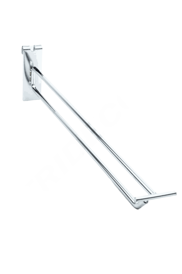 Gancho Doble Cromado Con Portaprecio para Malla 6mm 40cm 100/caja