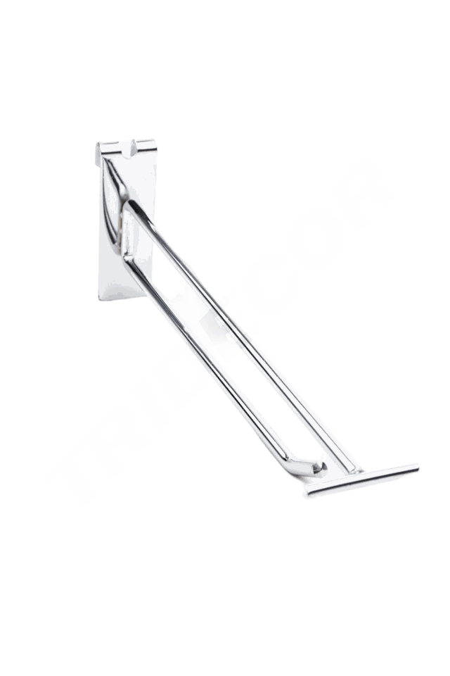双线电镀带价格牌网钩 25cm Gancho Doble Cromado para Malla Con Porta Precio 100/caja