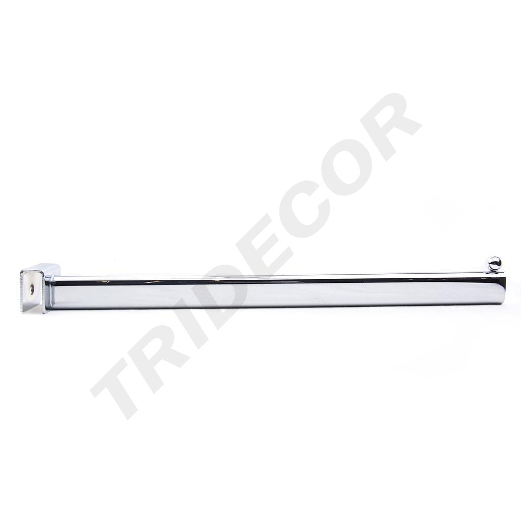 Percha de cromo con una bola para el tubo rectangular de 40cm