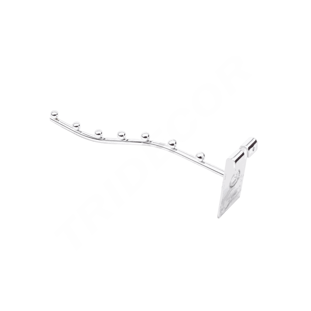 Curved Hook with 7 Balls for Grids/Mesh, 35cm