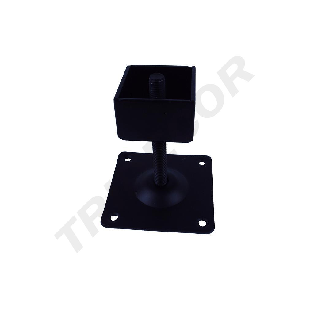Verstellbarer Fuß für schwarzes Quadratrohr 38X38mm