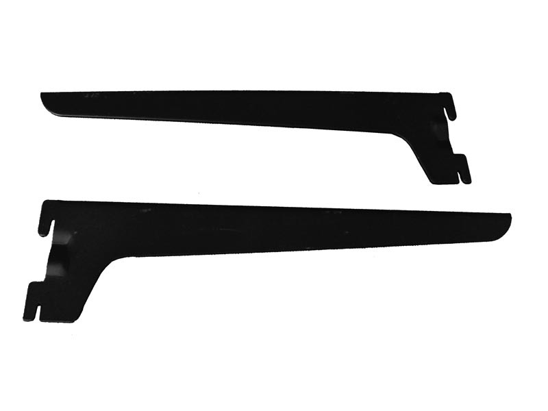 Simple black shelf support for rack system, 30 cm