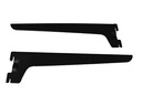 单边脚黑色三角玻璃支架Soporte Simple de Estante para Sistema de Cremallera Color Negro 30cm