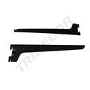 单边脚黑色三角玻璃支架Soporte Simple de Estante para Sistema de Cremallera Color Negro 35cm