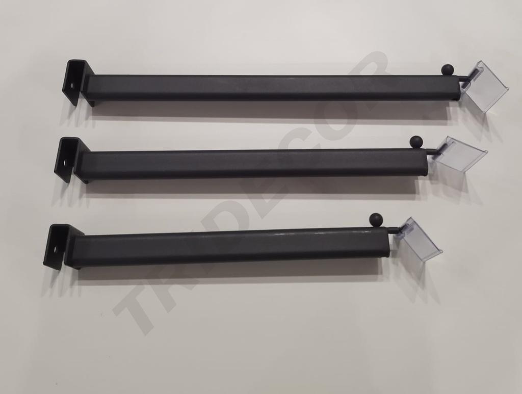 30厘米卡方管带价格牌灰色衣架 Percha gris con porta precio para tubo rectangular, 30 cm