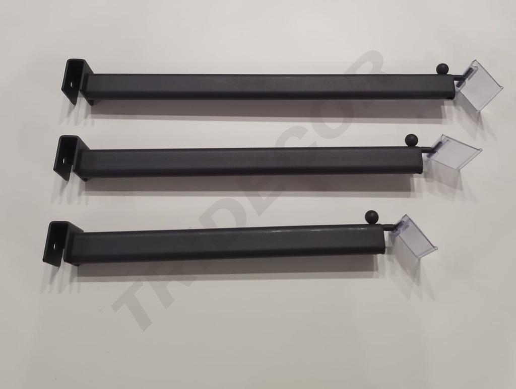 灰色一珠卡扁管 35cm gancho gris 1 bola con portaprecio para tubo rectangulo