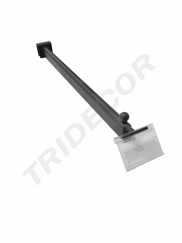 Gray hanger with price holder for rectangular tube, 40 cm