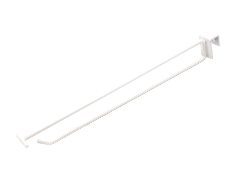 Gancho branco com suporte de preço para tubo de 8 mm 40 cm