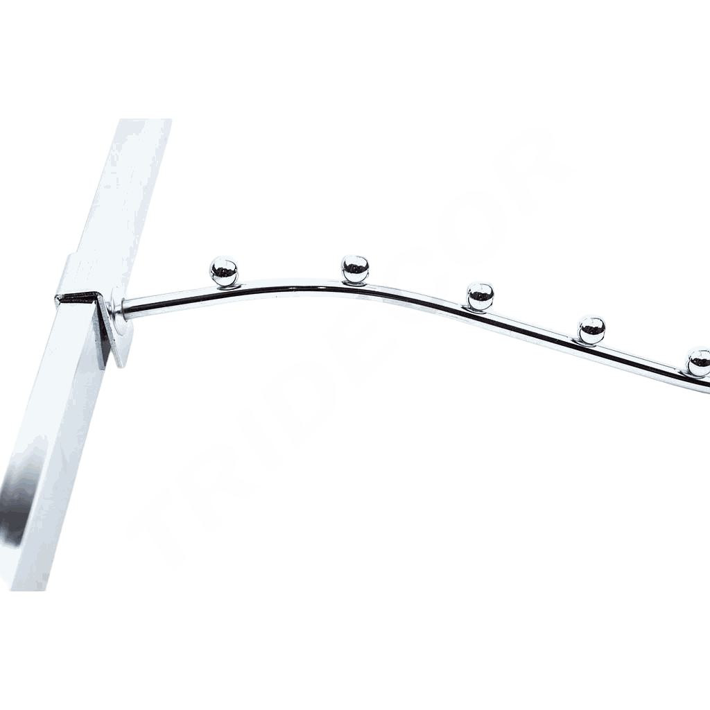 十厘七珠下弯卡扁管钩Colgador Curvado Inclinado con 7 Bolas para el Tubo Rectangular 10mm