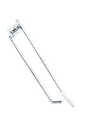双线电镀带标价牌卡扁管钩 7mm gancho Doble Cromado Con Porta Precio para Tubo Rectangulo 35cm