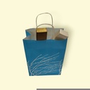 Sac en papier bleu clair avec branches blanches 23X12X32cm 25/Pk