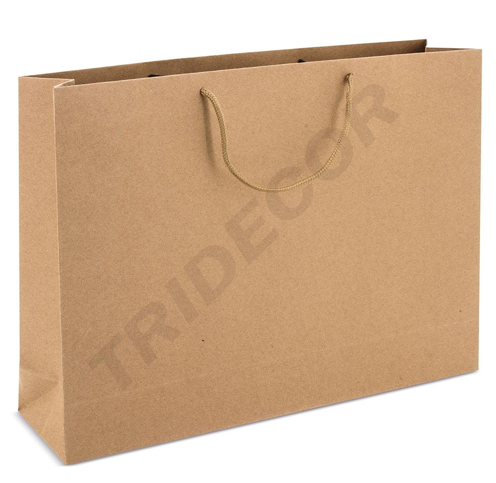 Saco Papel com Asa Cordão Cor Havana 25X9X20cm 12 unidades