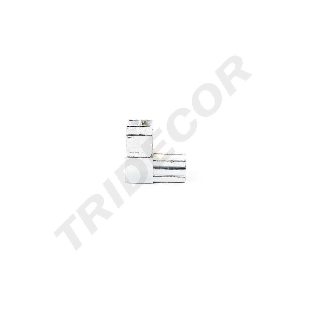 方管L 型内插接头 Union de Tubo Cuadrado Con L Direccion Cromado Tubo 25X25mm 