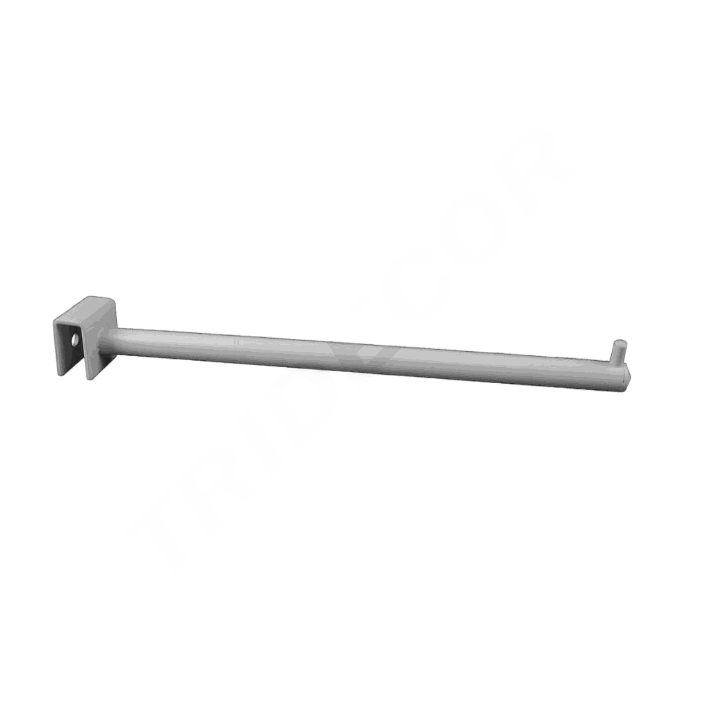 白色椭圆一钉卡扁管钩 Gancho Blanco Con Un Clavo para El Tubo Rectángulo 16mm 30cm