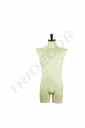 Medium Male Bust in Beige Linen Without Base