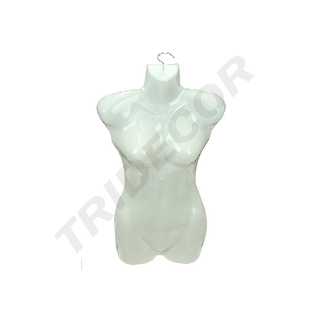 Busto di donna in plastica bianca