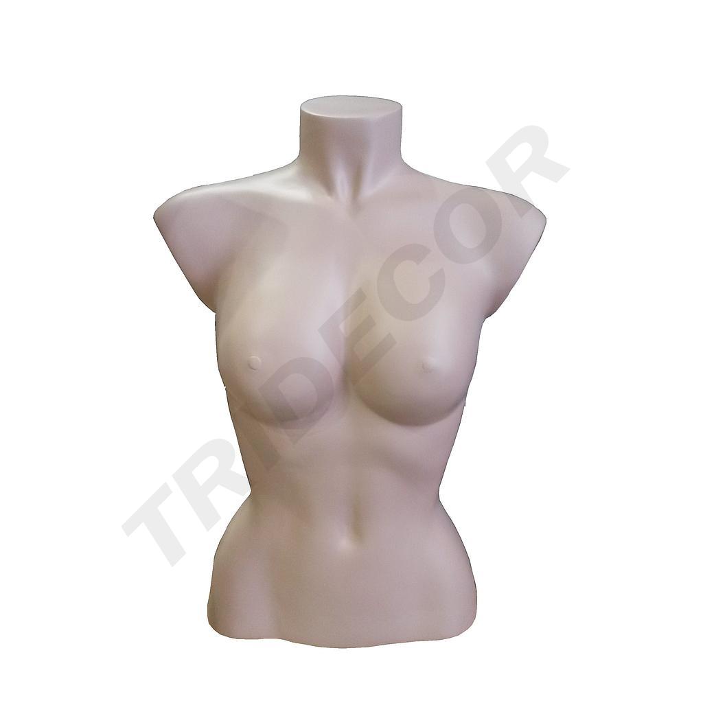 Busto feminino curto, cor de carne