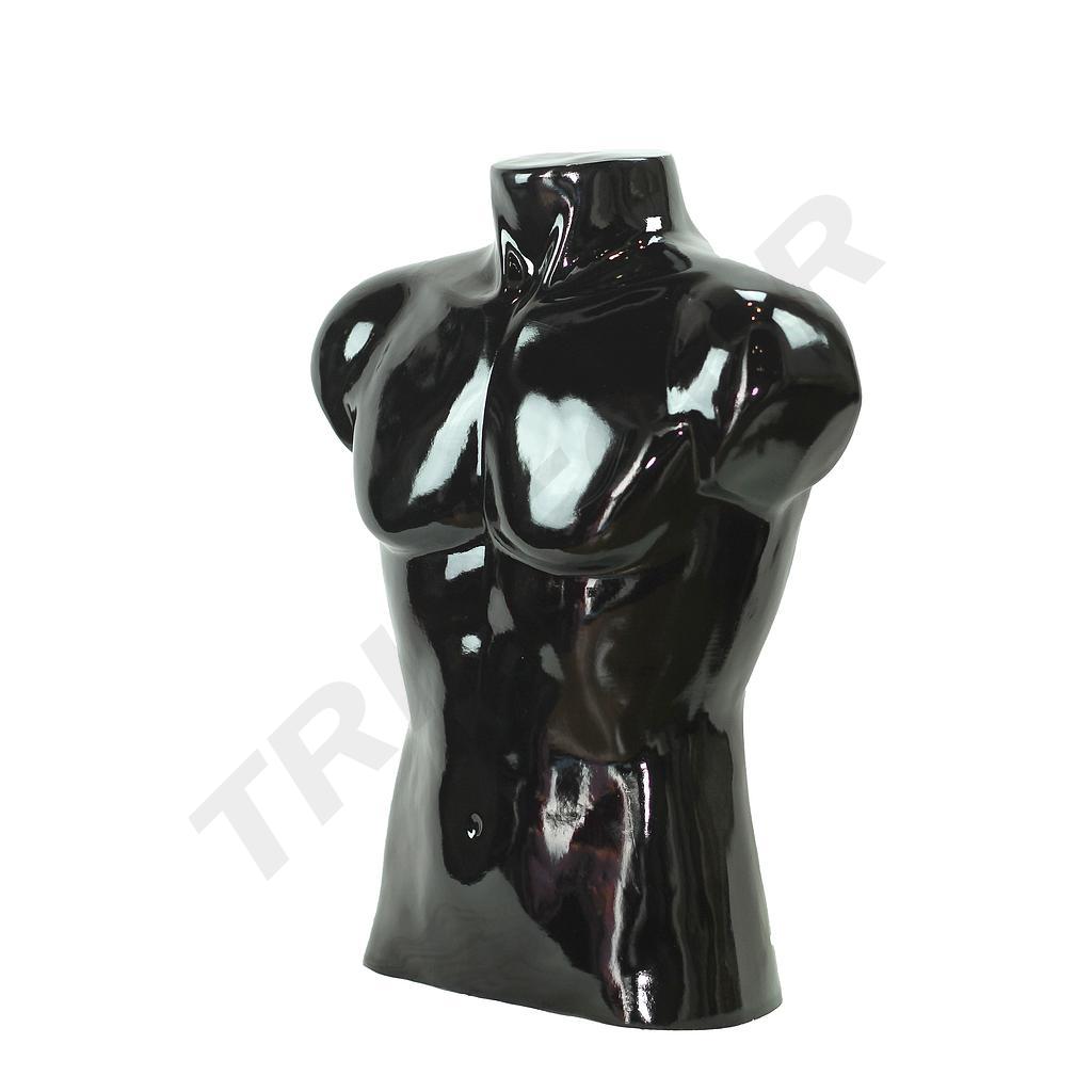 Black lacquered male bust