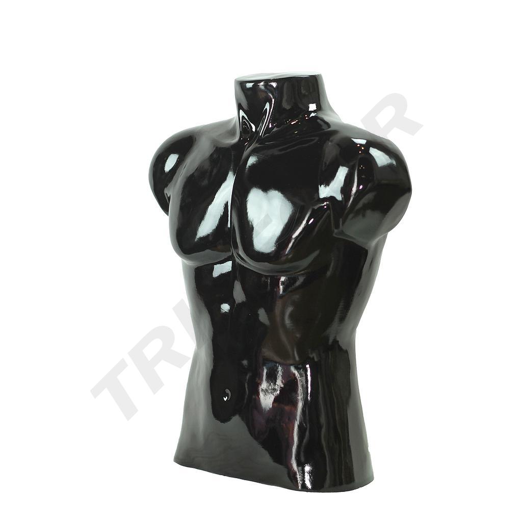 Busto De Hombre Lacado en Negro Brillo