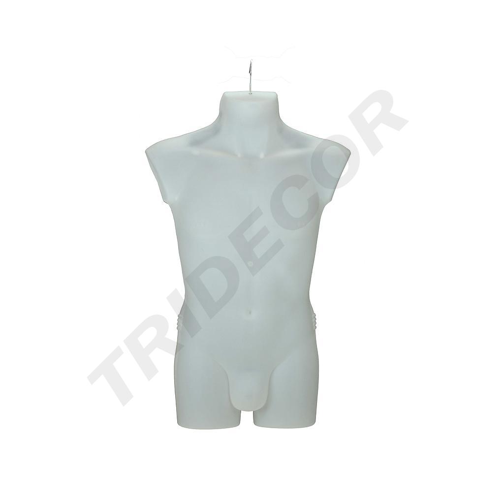 Maniquí Silueta Masculina con Percha, Color Blanco