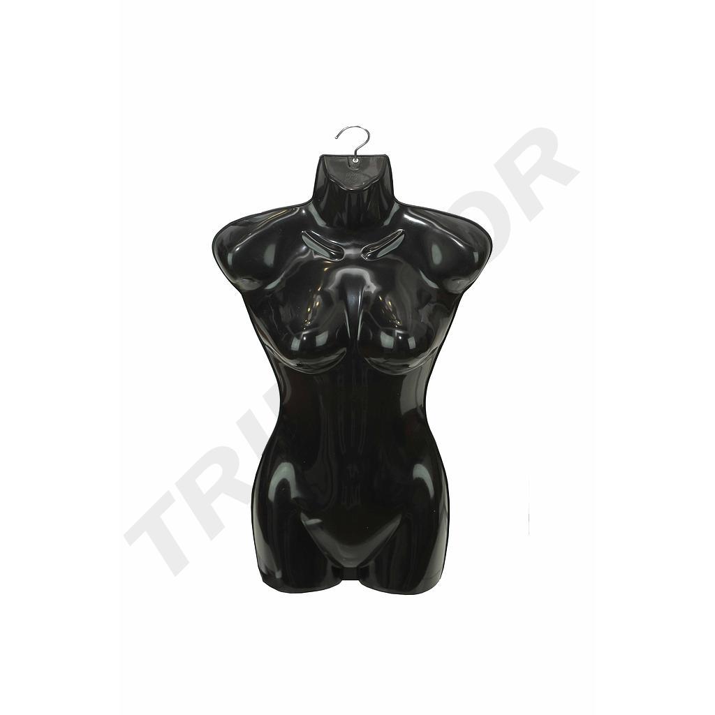 Black plastic woman bust