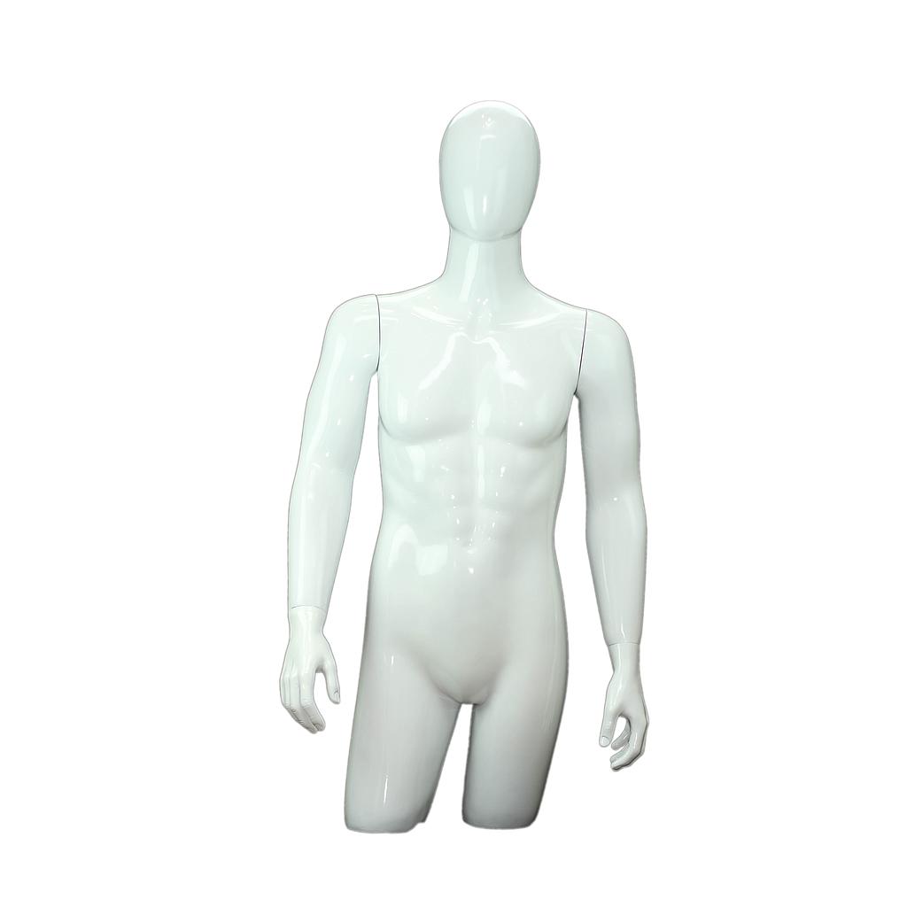 Busto masculino completo em fibra de vidro lacado a branco