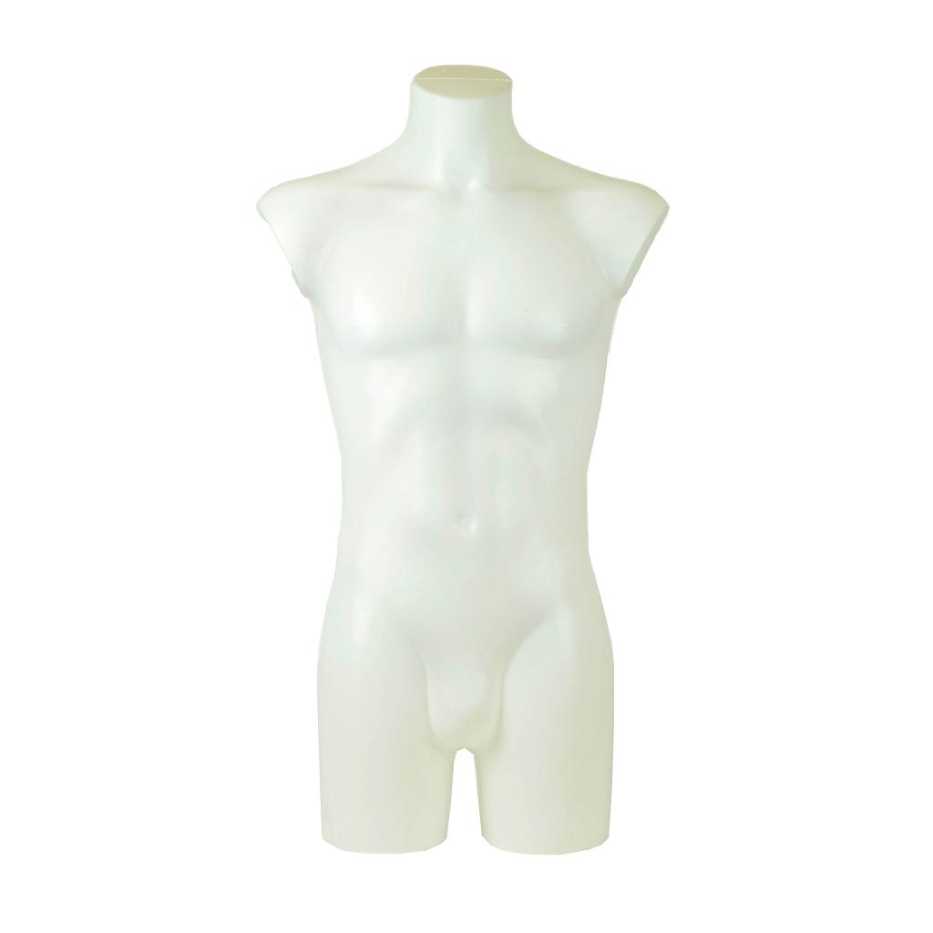 Buste d'homme blanc en plastique de taille moyenne