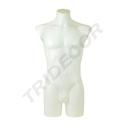 Buste d'homme blanc en plastique de taille moyenne