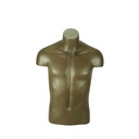 Busto masculino de fibra de vidro dourado castanho