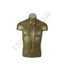 Busto masculino de fibra de vidro dourado castanho