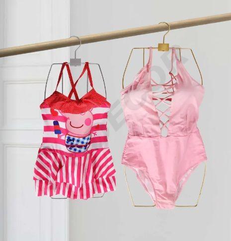 Fe0104 配铝块儿童泳衣架Percha Silueta Niña de Metal Dorado Con Detalles