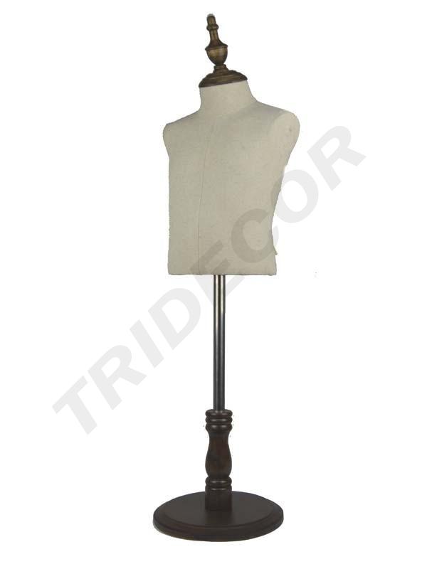 Busto Infantil En Lino Con Base De Madera