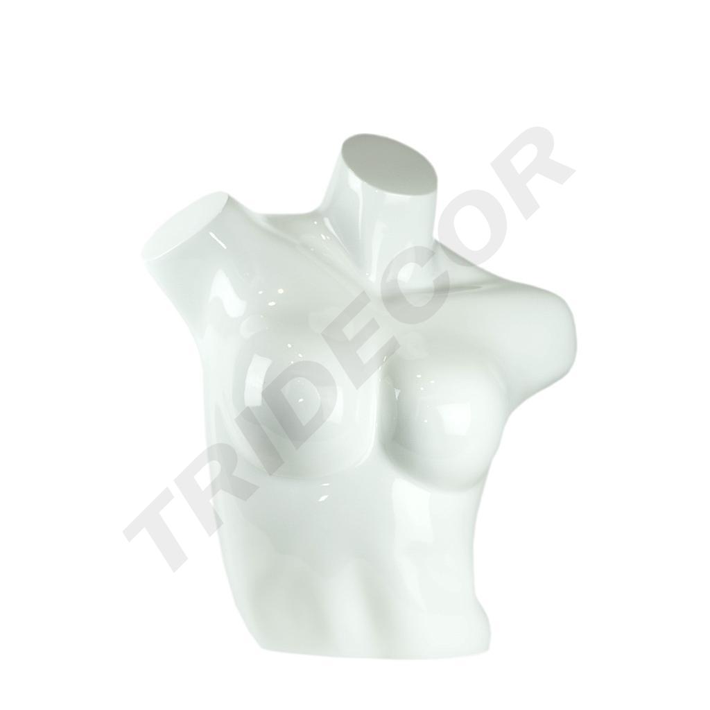 Woman bust in shiny white fiberglass