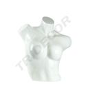 Busto De Mujer Corto Lacado en Blanco Brillo