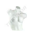 Woman bust in shiny white fiberglass