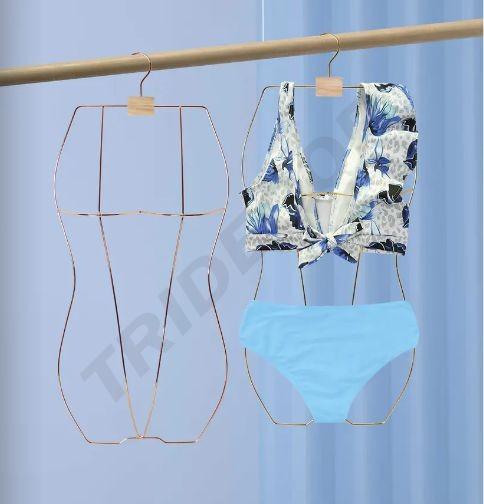 bikini成人泳衣架Percha Silueta Mujer de Metal Dorado Con Detalles
