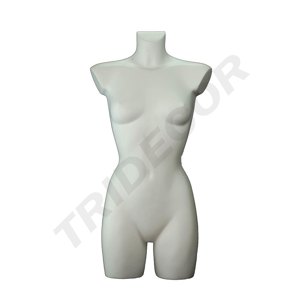 Maniquí Busto Medio Cuerpo de Mujer Blanco Mate