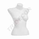 Buste de femme en plastique blanc à mi-corps