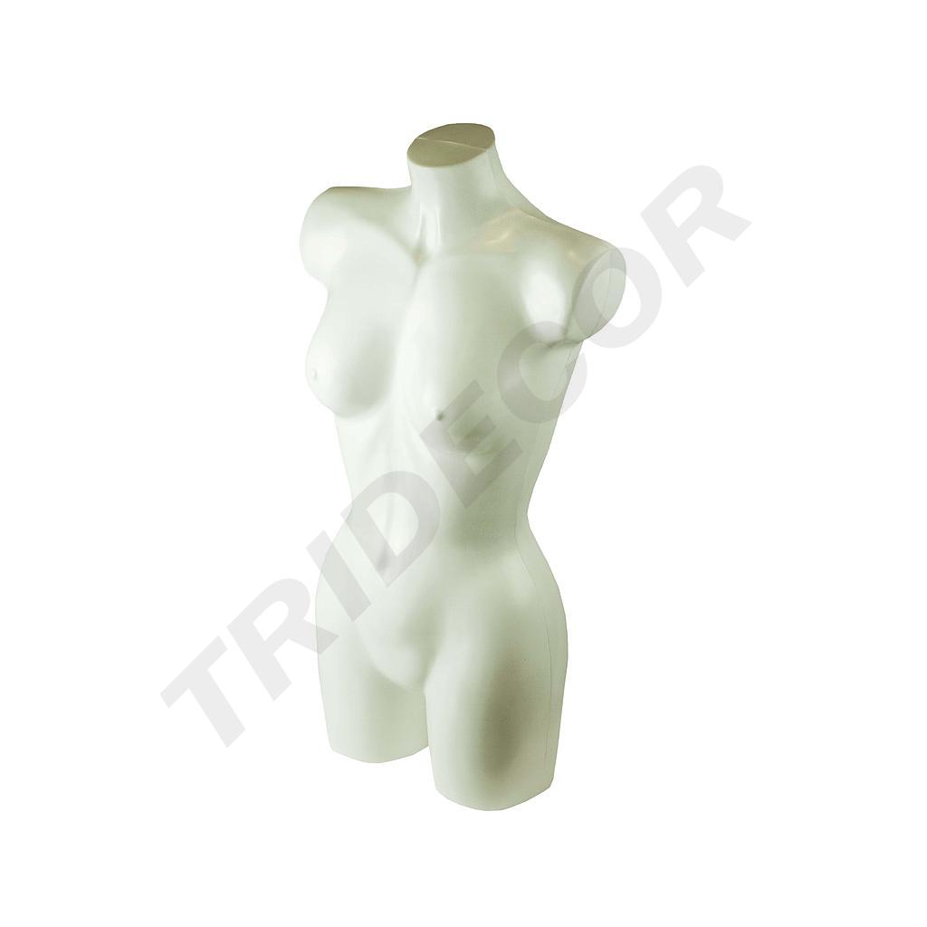 Busto di donna in plastica bianca