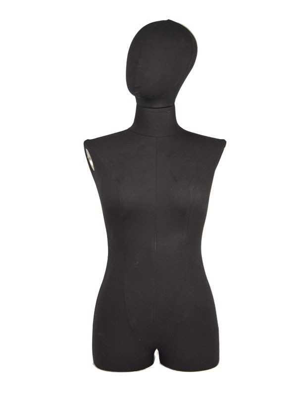 Woman Bust Without Arms Without Base Black Fabric