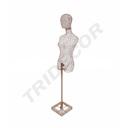 Busto di donna metallico, colore rosa