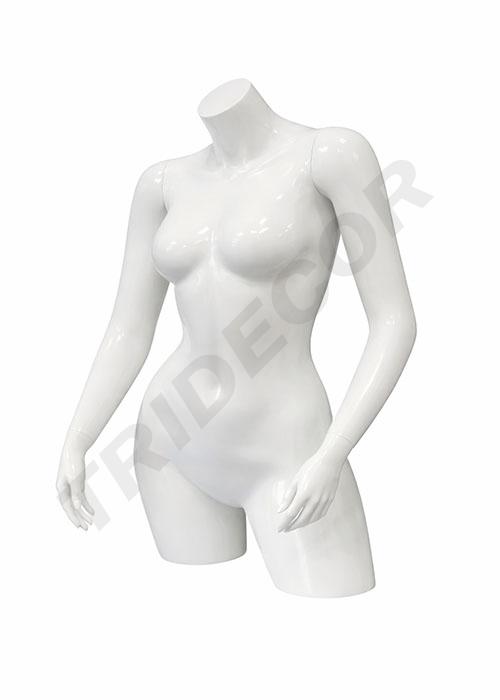 Busto di donna con braccia, bianco lucido