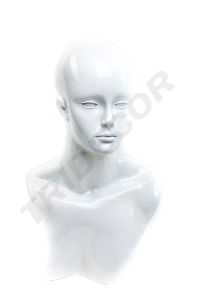 Tête de femme blanche brillante