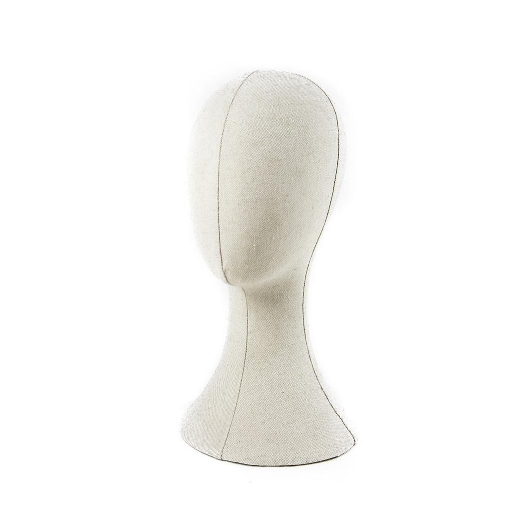 Beige Linen Man's Head 40 cm